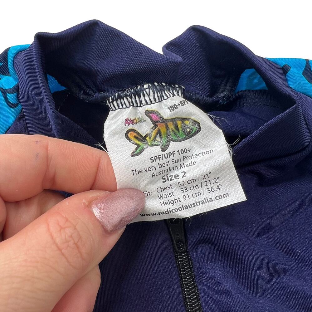 Radicool Skins 100+SPF Short Sleeve Swim Suit Blue NWT Toddler Kids 2, US 2T - Picture 5 of 5